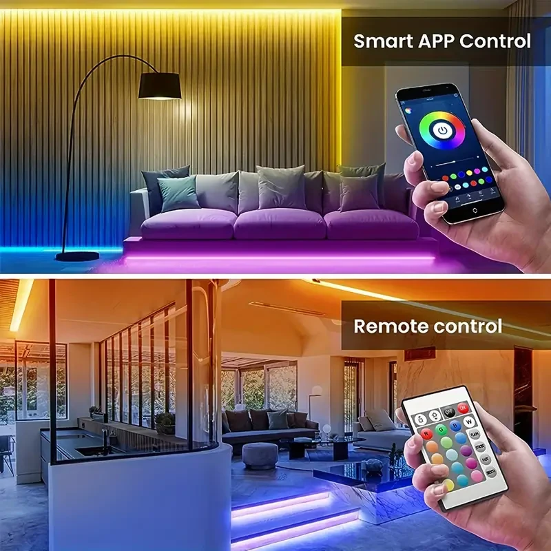 ROUTSHEL Led Lights For Bedroom, 16ft/32ft/50ft/65ft/100ft Smart LED Strip Lights