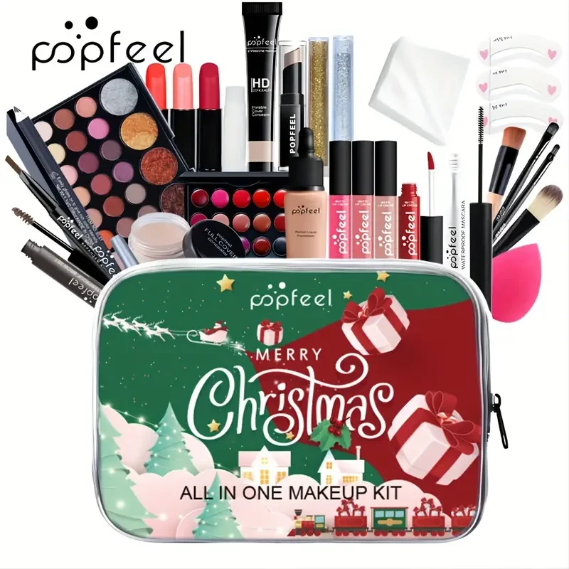 Christmas Makeup Kit - Complete Cosmetic Set for Stage & Holiday Performances