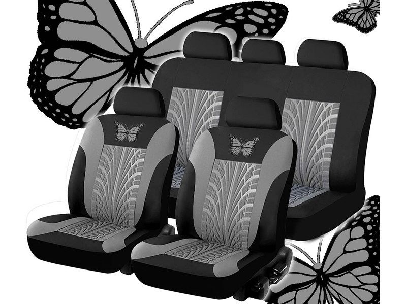 Auto Seat Covers Car Truck SUV Van Universal Protectors Polyester Butterfly