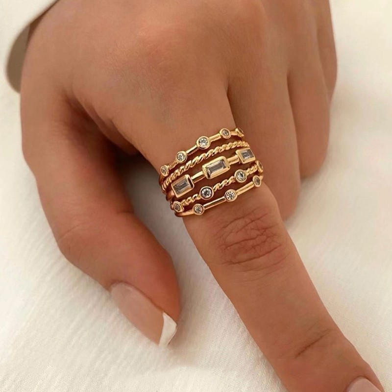Stainless Steel 18K Gold Plated Sun Ring