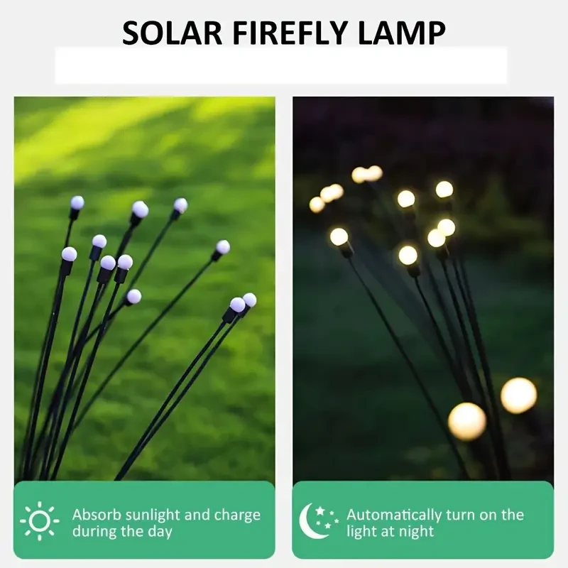 Solar Firefly Lights, Outdoor Waterproof