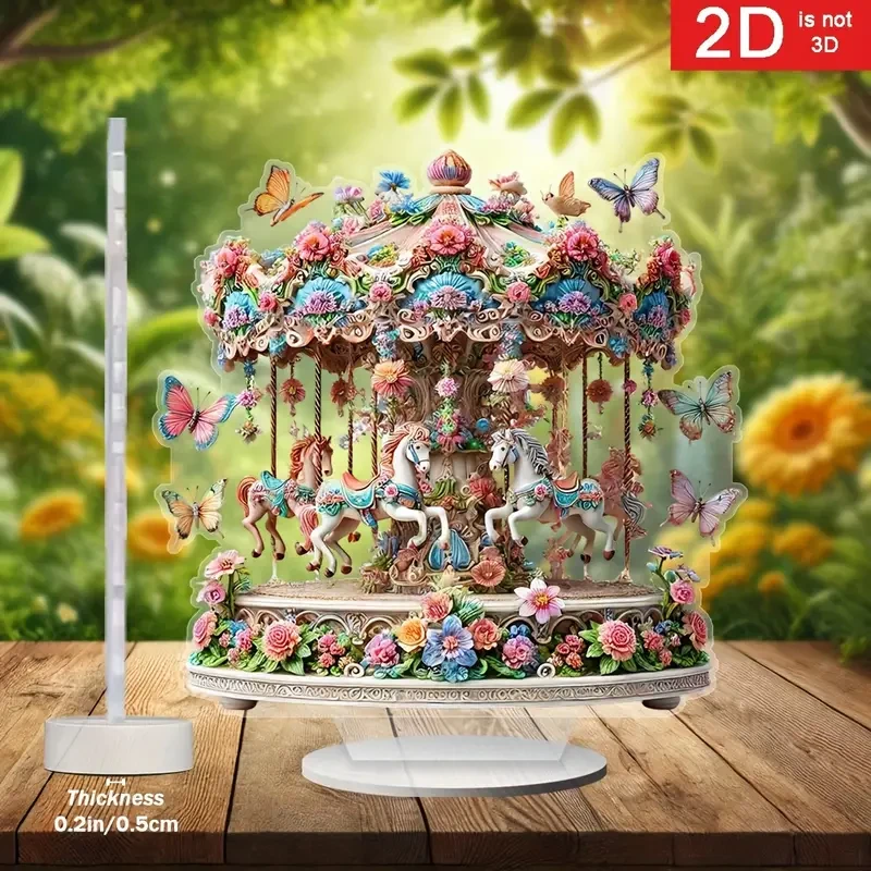Art Deco Style Acrylic Carousel Music Box