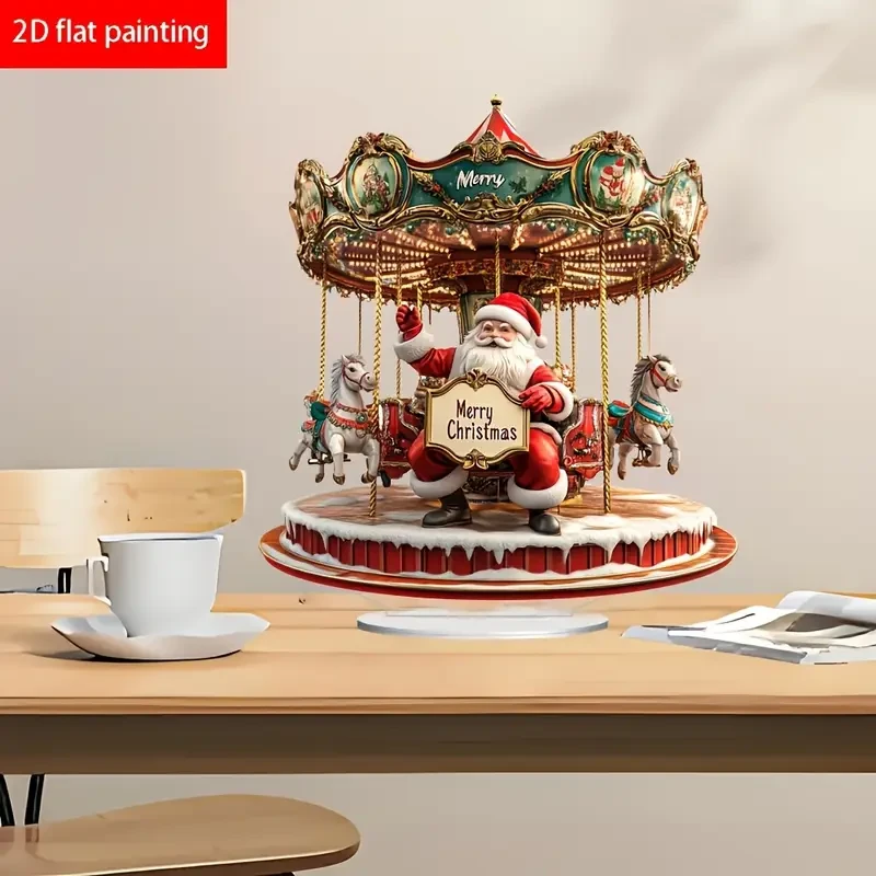 Acrylic Santa Claus Carousel Music Box