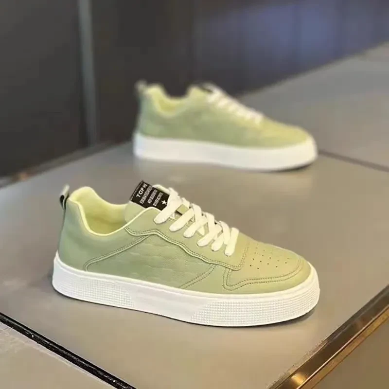 Men's Casual Plaid Lace-up Sneakers