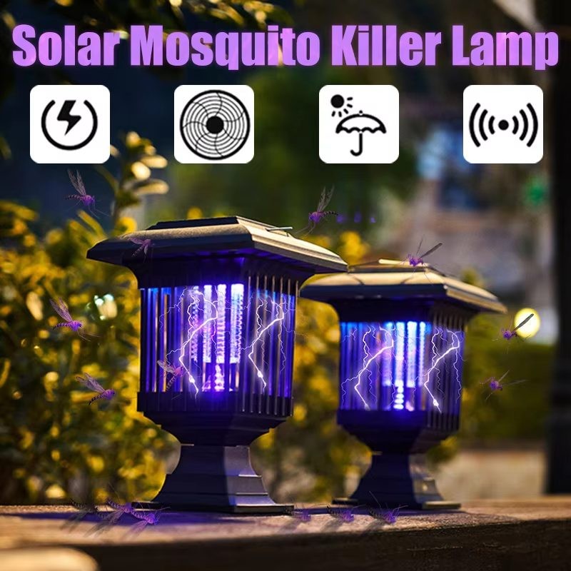 Solar Mosquito Killer Lamp Outdoor Waterproof Bug Zapper Light LED