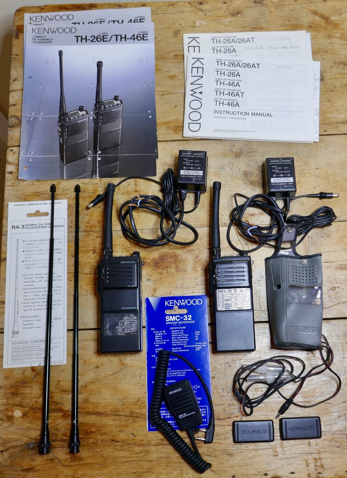 Pair of Kenwood TH-26A 144Mhz FM Handheld Transceivers