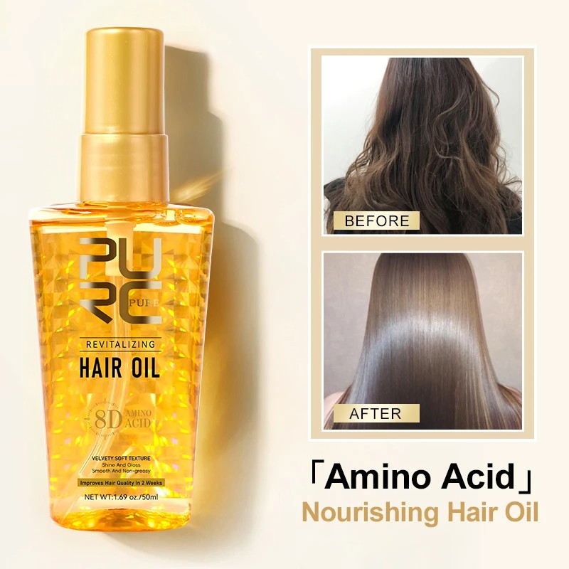 PURC Morocco Argan Oil Nourishing Hair Oil Smoothing Shine Soft Hair Serum for Repairing Damaged