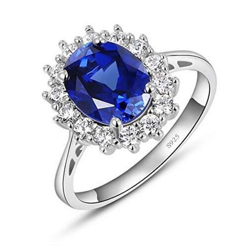 Elegant Princess Kate Blue Gem Ring
