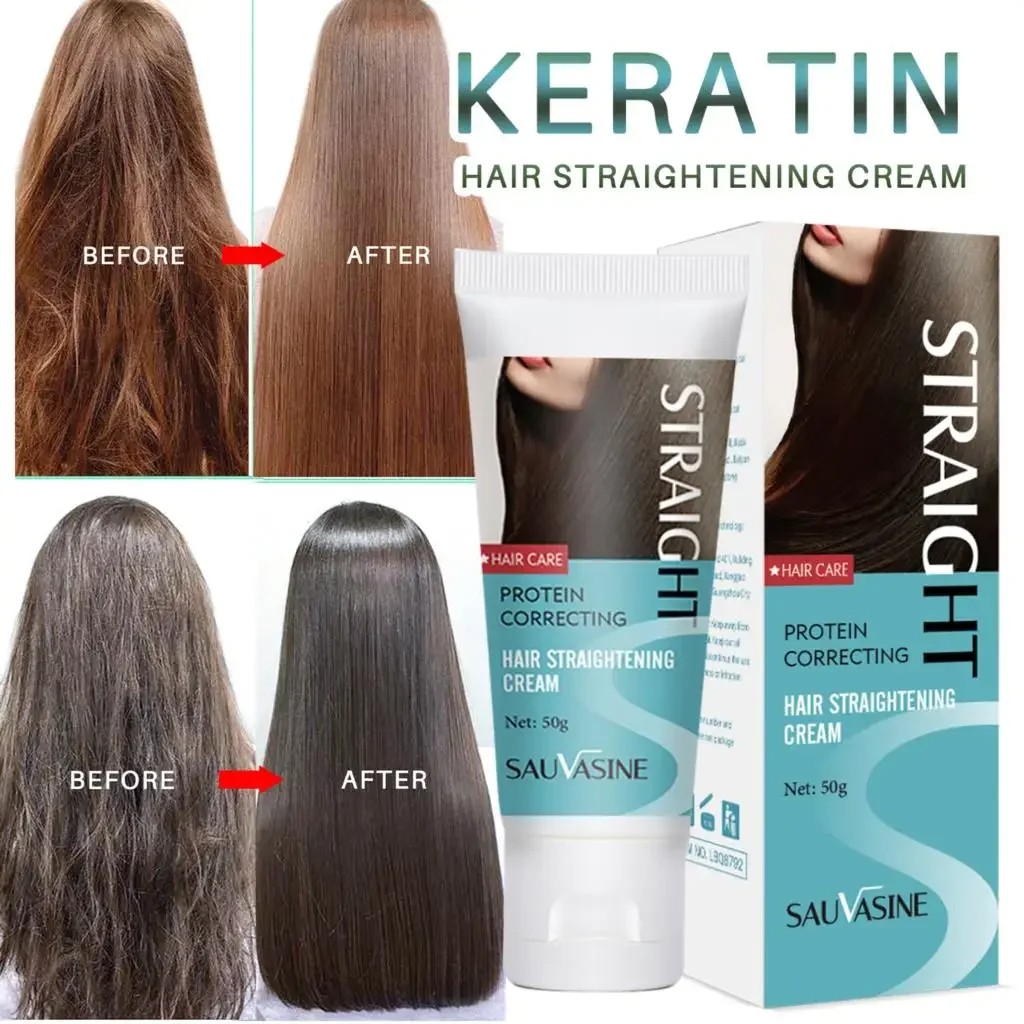 Keratin Hair Straightening Cream Professional Smoothing Treatment for Permanent Hair Straightening