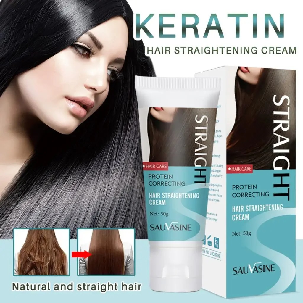 Keratin Hair Straightening Cream Professional Smoothing Treatment for Permanent Hair Straightening
