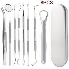 Dental Cleaning Kit, Metal Nail Picker Set with Mirror,