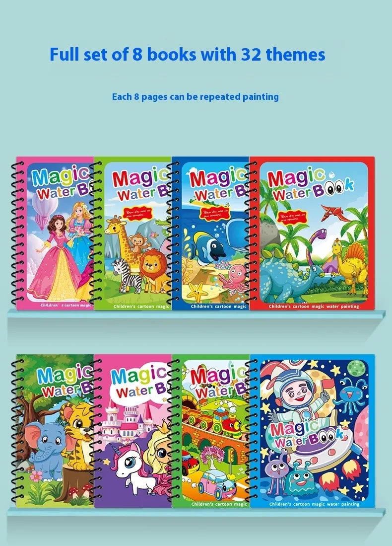 Children's Kindergarten Magic Painting Water Repeated Graffiti Watercolor Painting Book Album