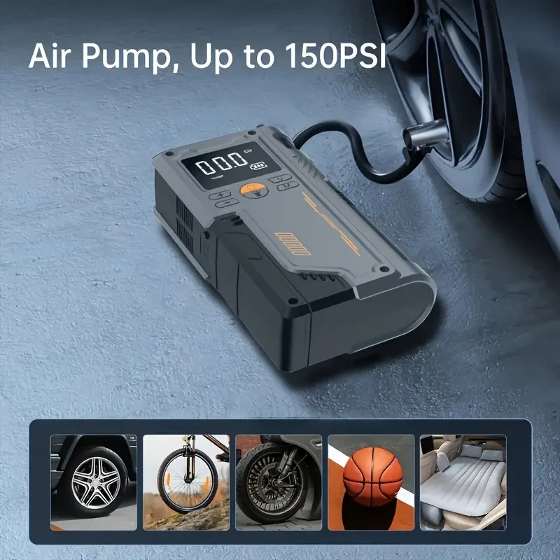 JKUOO Portable Car Tire Inflator with Emergency Start