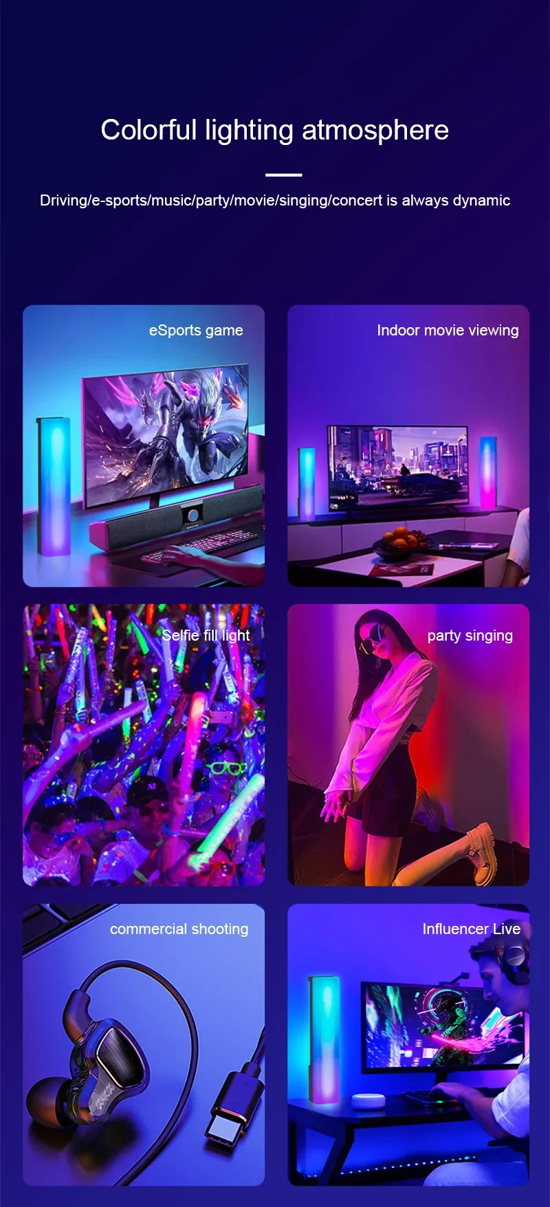 2pcs 3D RGB Light Pick-up Table Top