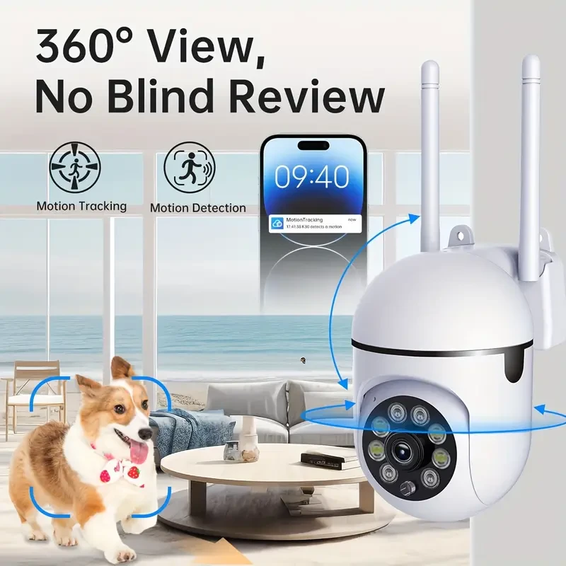 HD Wireless Security Camera, Indoor PTZ with Two-Way Audio,