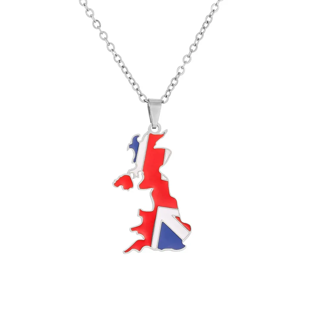Womens Stainless Steel Simple & Versatile Map Necklace
