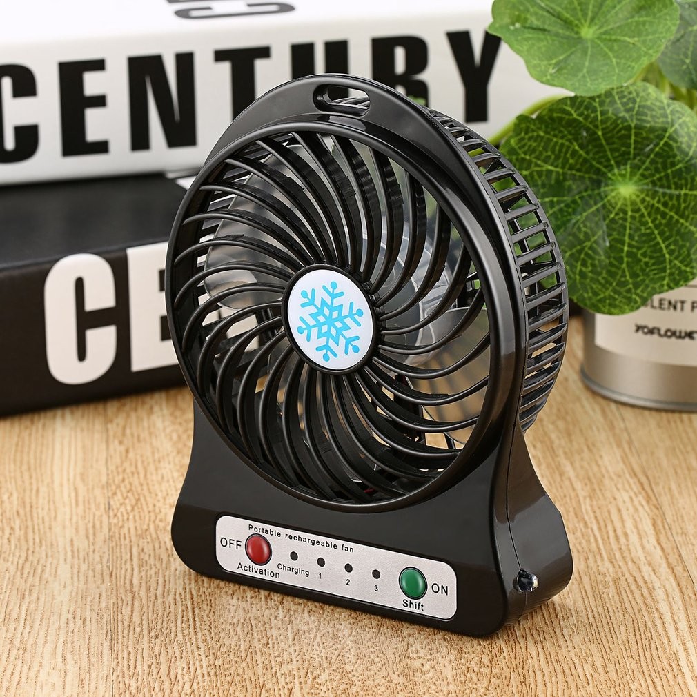 Mini Portable USB Charging Handheld Fan with LED Light - Outdoor Camping Cooling Fan