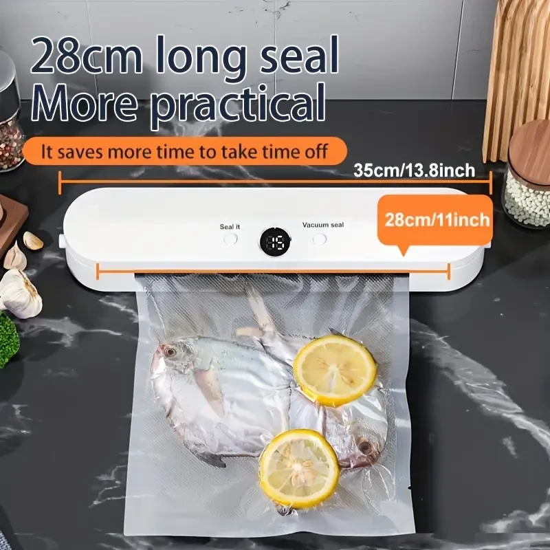 Compact Automatic Vacuum Sealer - 110-130V, US Plug, Ideal for Food & Snack Preservation, Kitchen Essential