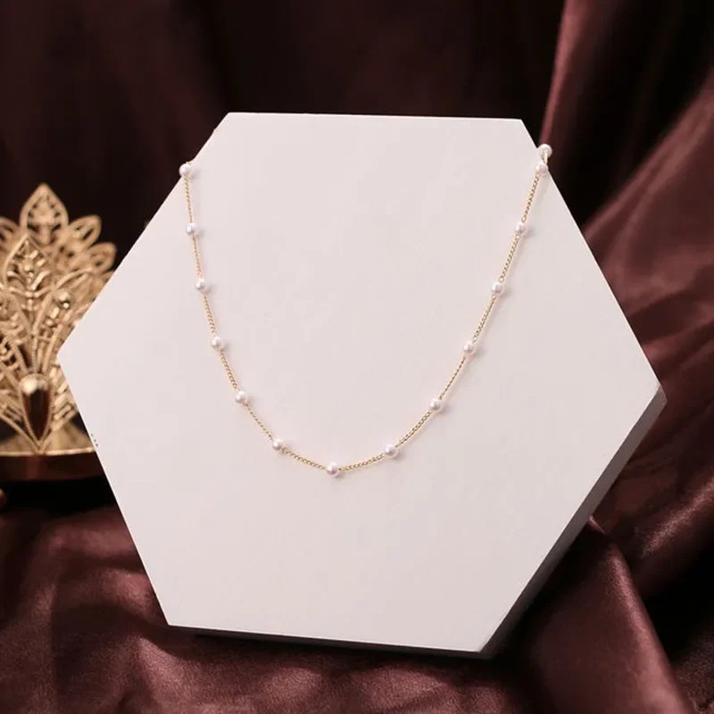Womens Korean Style Pearl Choker Necklace