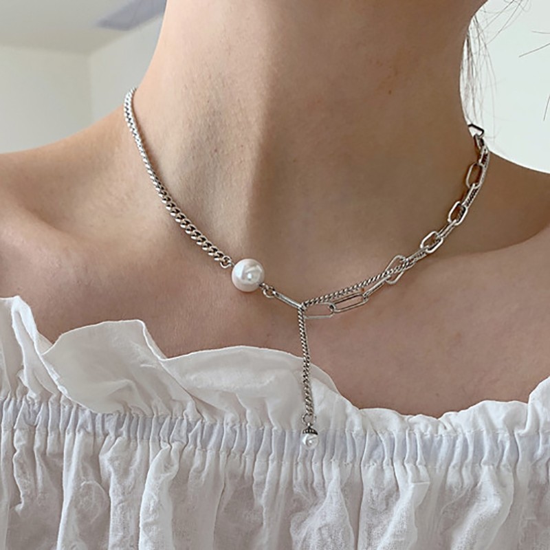 FOXANRY Double-Layered Pearl Necklace