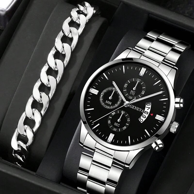 Fashion Mens Stainless Steel Quartz Watch