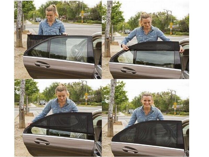 SUV Pickup-Truck Front & Rear Side Window Sun Shade Cover Visor Mesh Shield