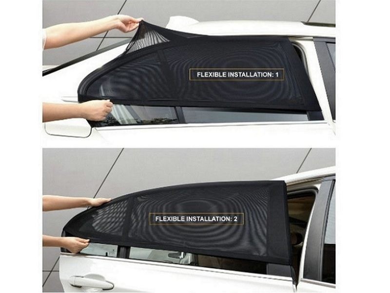 SUV Pickup-Truck Front & Rear Side Window Sun Shade Cover Visor Mesh Shield