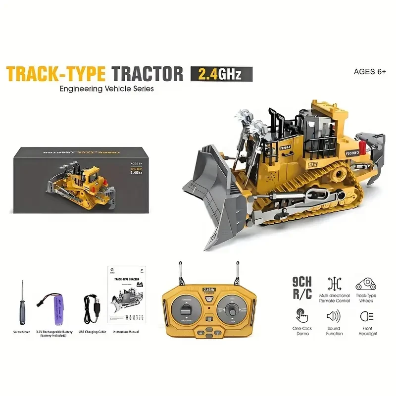 9 Channel Remote Control Bulldozer Toy