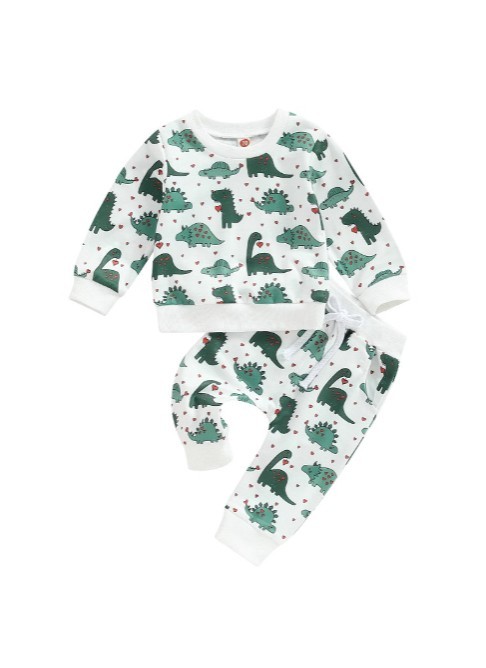Casual Printed Long-sleeved Sweater Trousers Suit