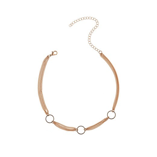 Geometric copper ring multi-layer clavicle necklace