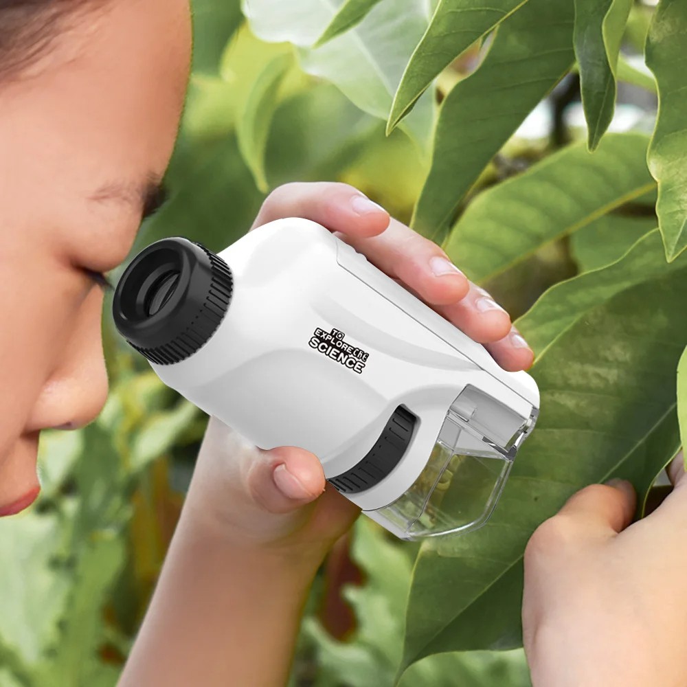 Microscope 60-120x Lab Handheld Microscope Battery Powered Microscope With LED Light Kids Science Microscope Pocket Microscope For Kids, Portable Handheld Mini Microscope Toy