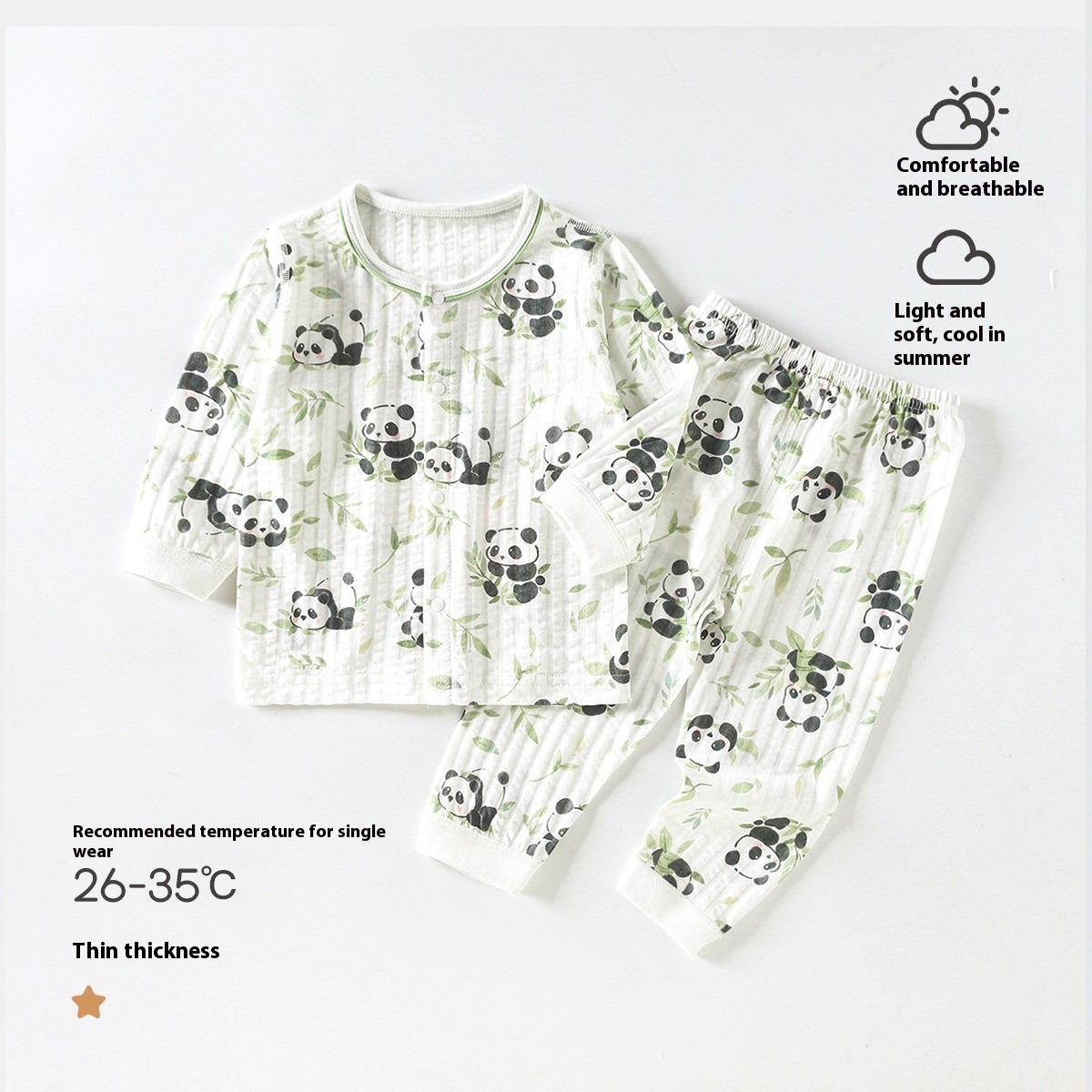 Newborn Months Crawling Thin Short Sleeve Cute Pajamas
