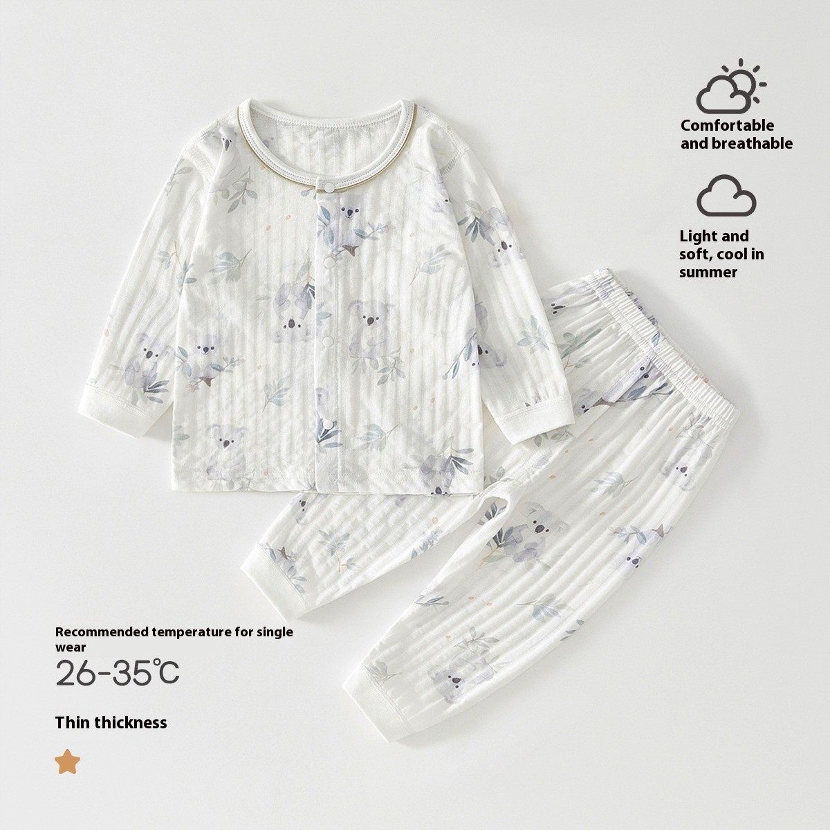 Newborn Months Crawling Thin Short Sleeve Cute Pajamas