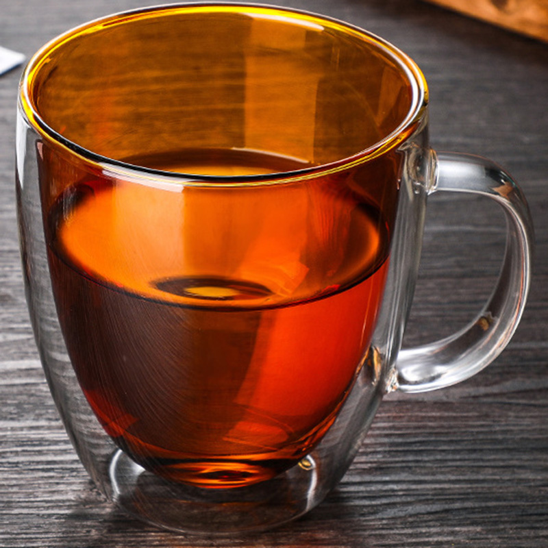 High borosilicate glass double cup coffee cup