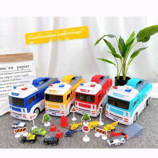Cartoon Deformation Double-deck Bus Multi-functional Children's Inertia Sliding