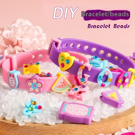 Children String Beads Bracelet Alphabet Cartoon Girls Kindergarten Puzzle DIY Ornament