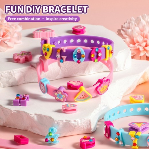 Children String Beads Bracelet Alphabet Cartoon Girls Kindergarten Puzzle DIY Ornament