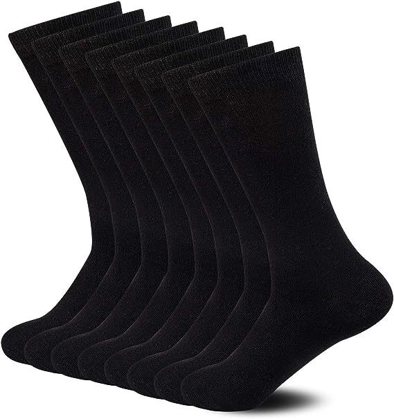 Black Women's Socks Crew Socks Size 9-12 (12 Pairs)