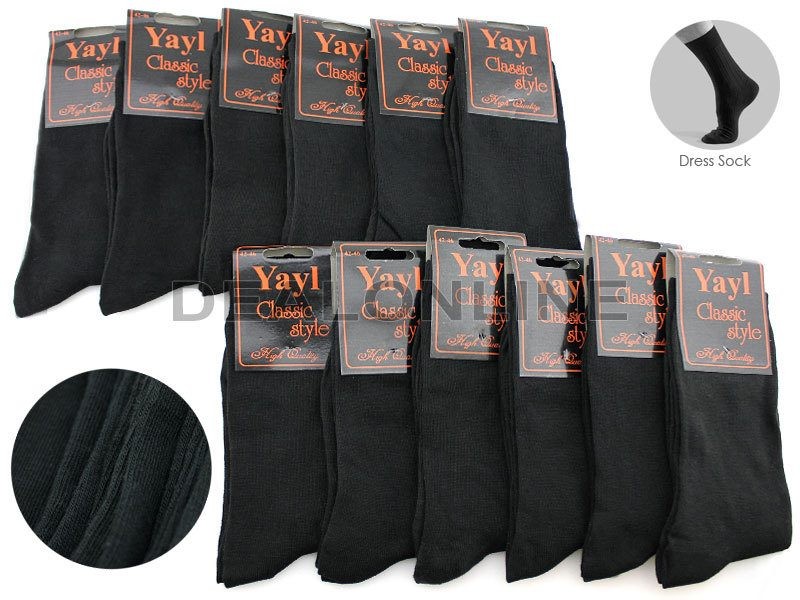 Black Women's Socks Crew Socks Size 9-12 (12 Pairs)