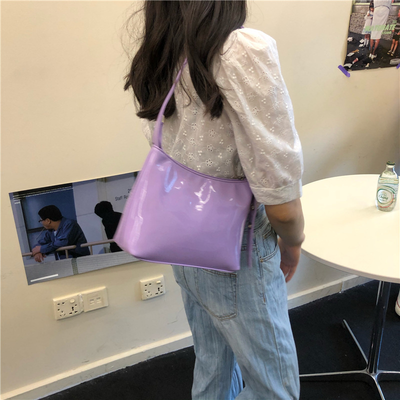 New trend new color patent leather shoulder bag