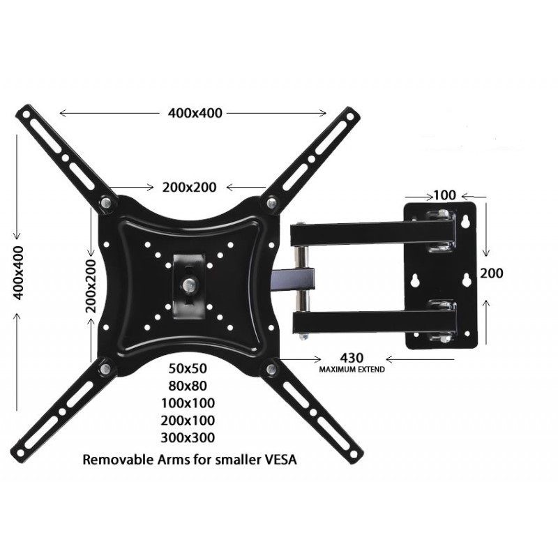 TV Bracket Wall Mount Swivel 14"-55" LED LCD Universal