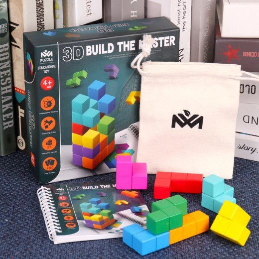 Children's Soma Cube Puzzle Building Block Space Logical Thinking Concentration Training Board Game