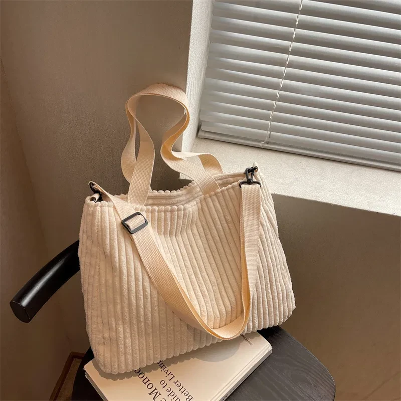 Corduroy Crossbody Shoulder Bag Women's Large Capacity