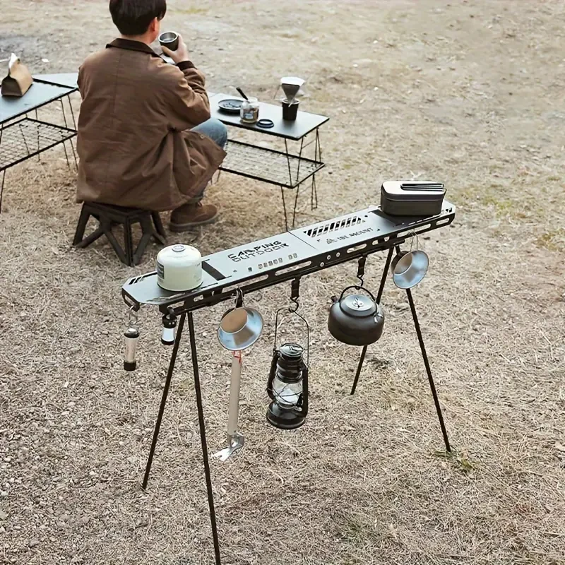 Portable Folding Camping Table with Storage Tray