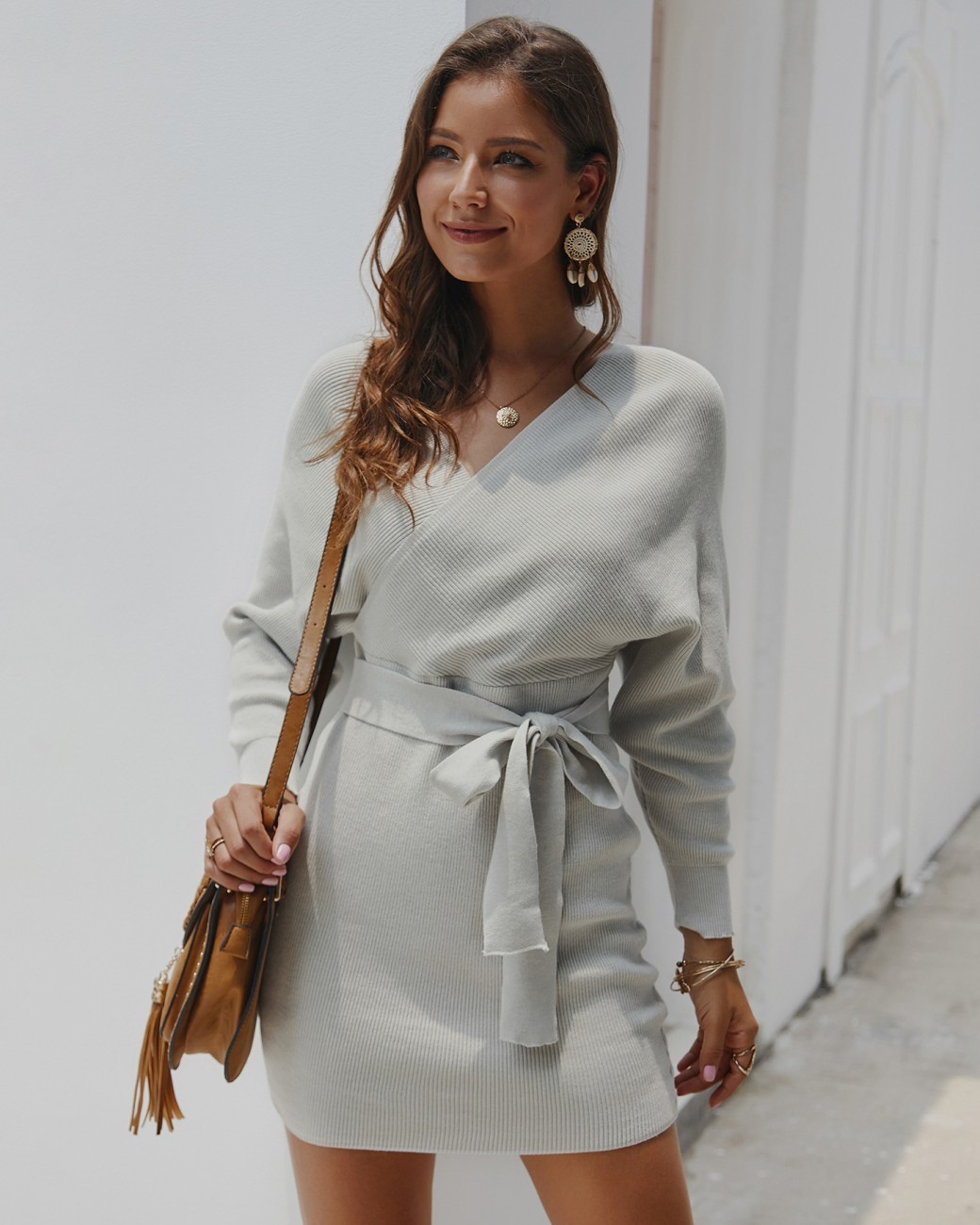 Winter New Knitted Bandage Sweater