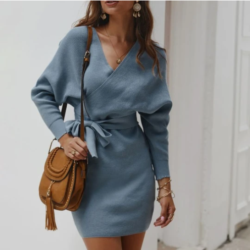 Winter New Knitted Bandage Sweater