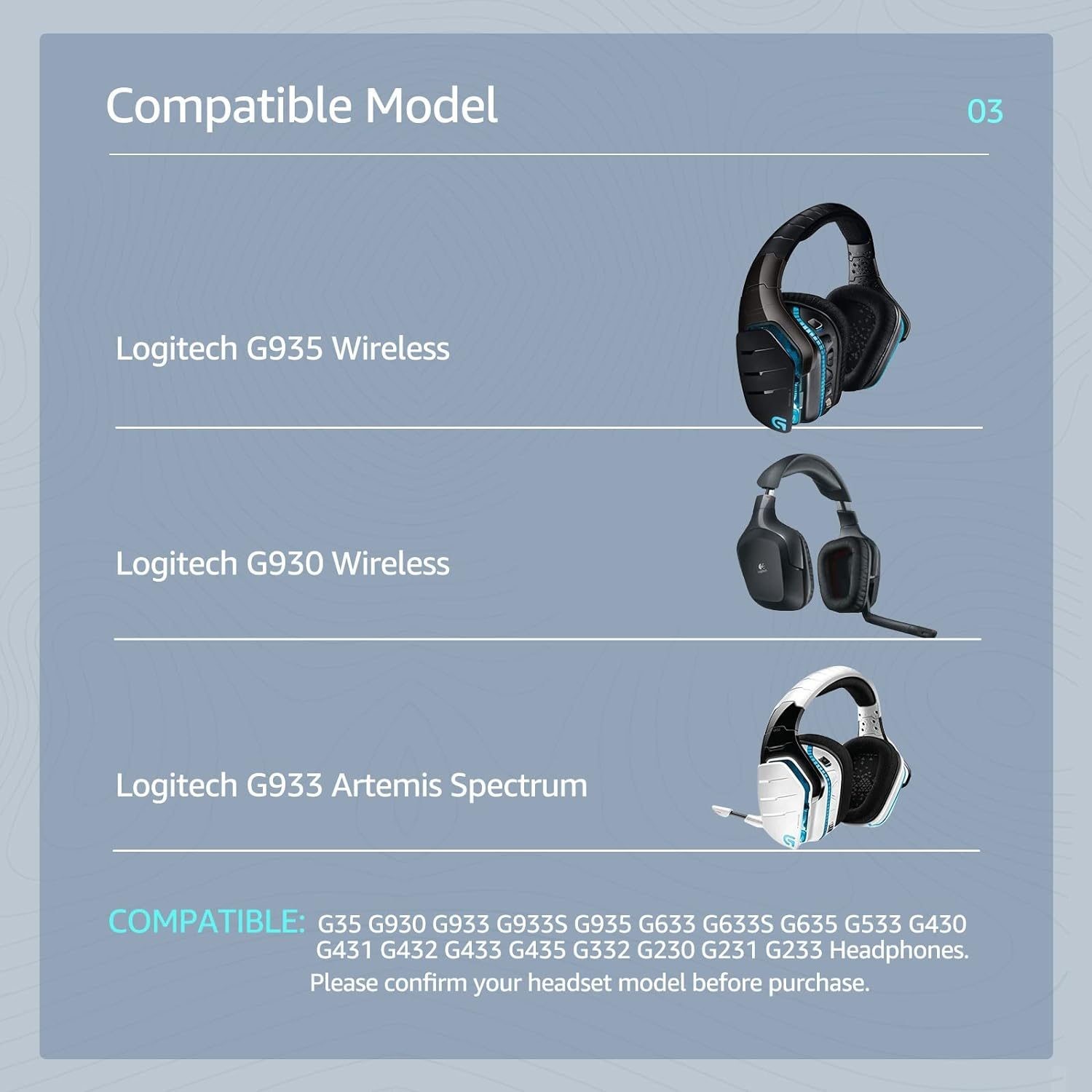 Replacement Earpad for Logitech G933 Gaming Headset