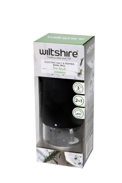 Electric Dual Mill Black 17cm  - Wiltshire