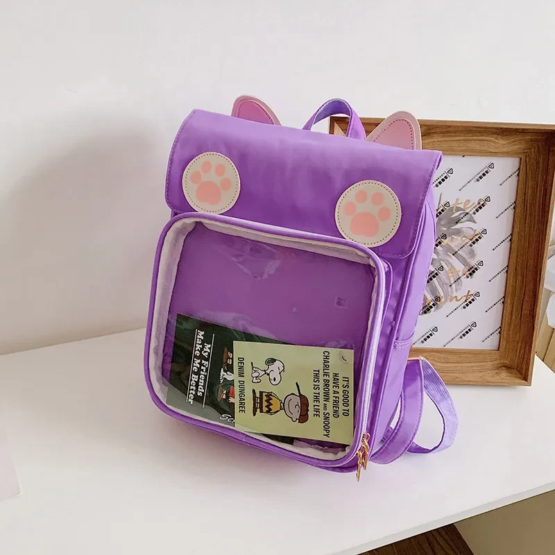 Korean Cute Cartoon Cat Ear Girl Backpac