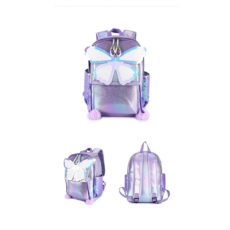 Sequined Butterfly Cute Backpack Female Korean Style Student Schoolbag Female